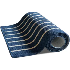 Rug, Soft Plush Microfiber Mat, Non-Slip Quick- Drying Absorbent Anti-Fatigue, Machine Washable for Shower, Tub, Rugs (Blue, 20'' x 31'')
