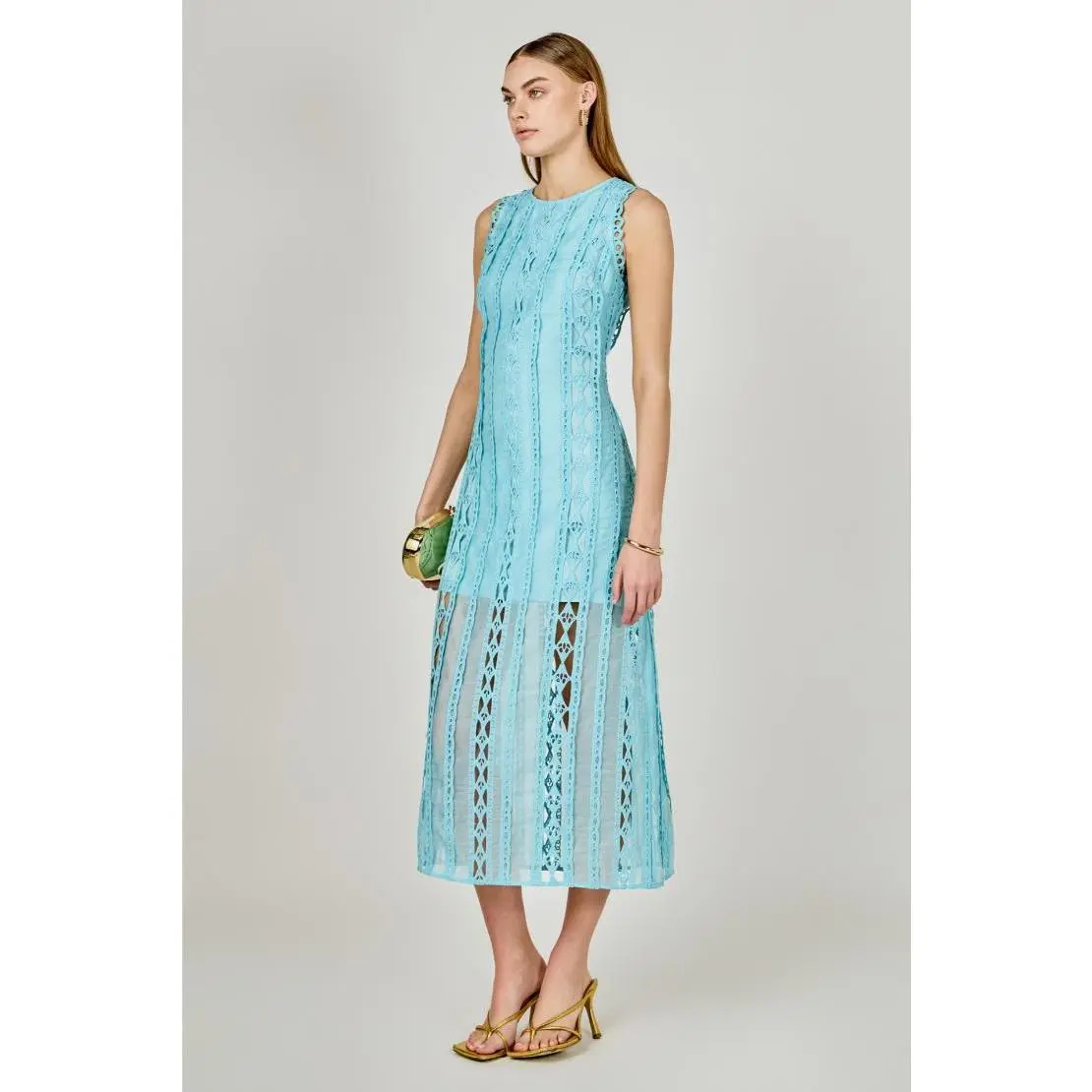 aqua floral lace mock neck mini dress -exclusive AURELIA LACE DRESS IN AQUA | CULT MIA main image 0