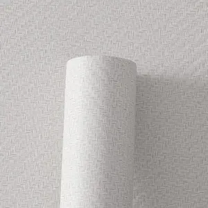Wallpaper Textured Contact Paper (24in X 393in) Grasscloth Wallpaper Peel and Stick Faux Wall Paper Waterproof Vinyl Self (Light Gray)