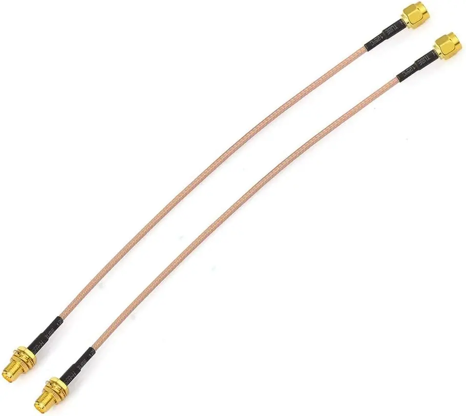 WiFi Antenna Extension  (2-Pack) RP-SMA Male to RP-SMA Female Bulkhead Mount RG316 Cale 15cm 6 inch for WiFi Router  IP Camera  Mini PCI Express PCIE Network Card Adapter