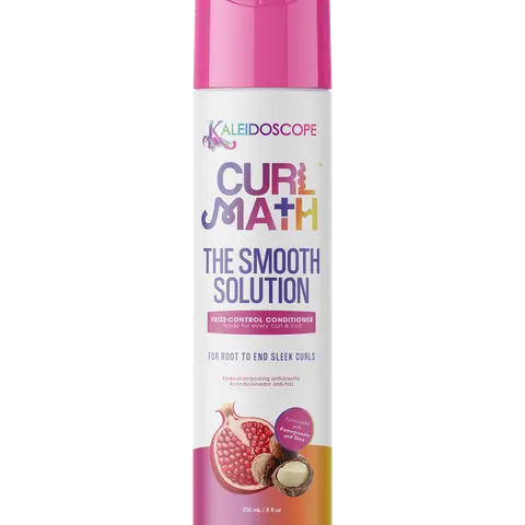Kaleidoscope Hair Products Curl Math The Smooth Solution Anti-Frizz Conditioner (8oz Liquid) - Hydrating Hair Care, Shampoo and Conditioner Companion, Detangling, Nourishing Pomegranate & Shea, Curls for Days, Curly Locks Support