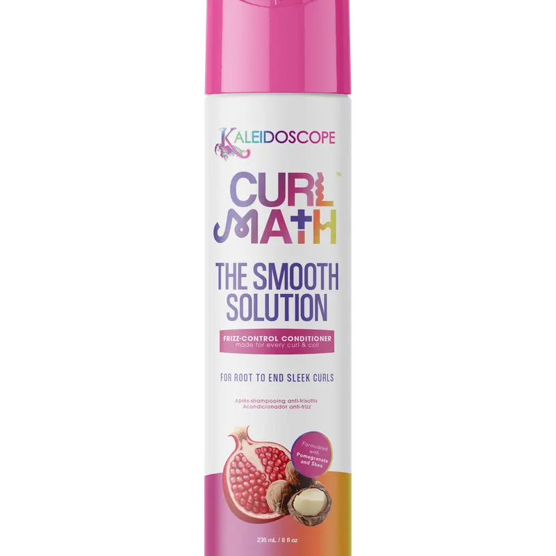 Kaleidoscope Hair Products Curl Math The Smooth Solution Anti-Frizz Conditioner (8oz Liquid) - Hydrating Hair Care, Shampoo and Conditioner Companion, Detangling, Nourishing Pomegranate & Shea, Curls for Days, Curly Locks Support