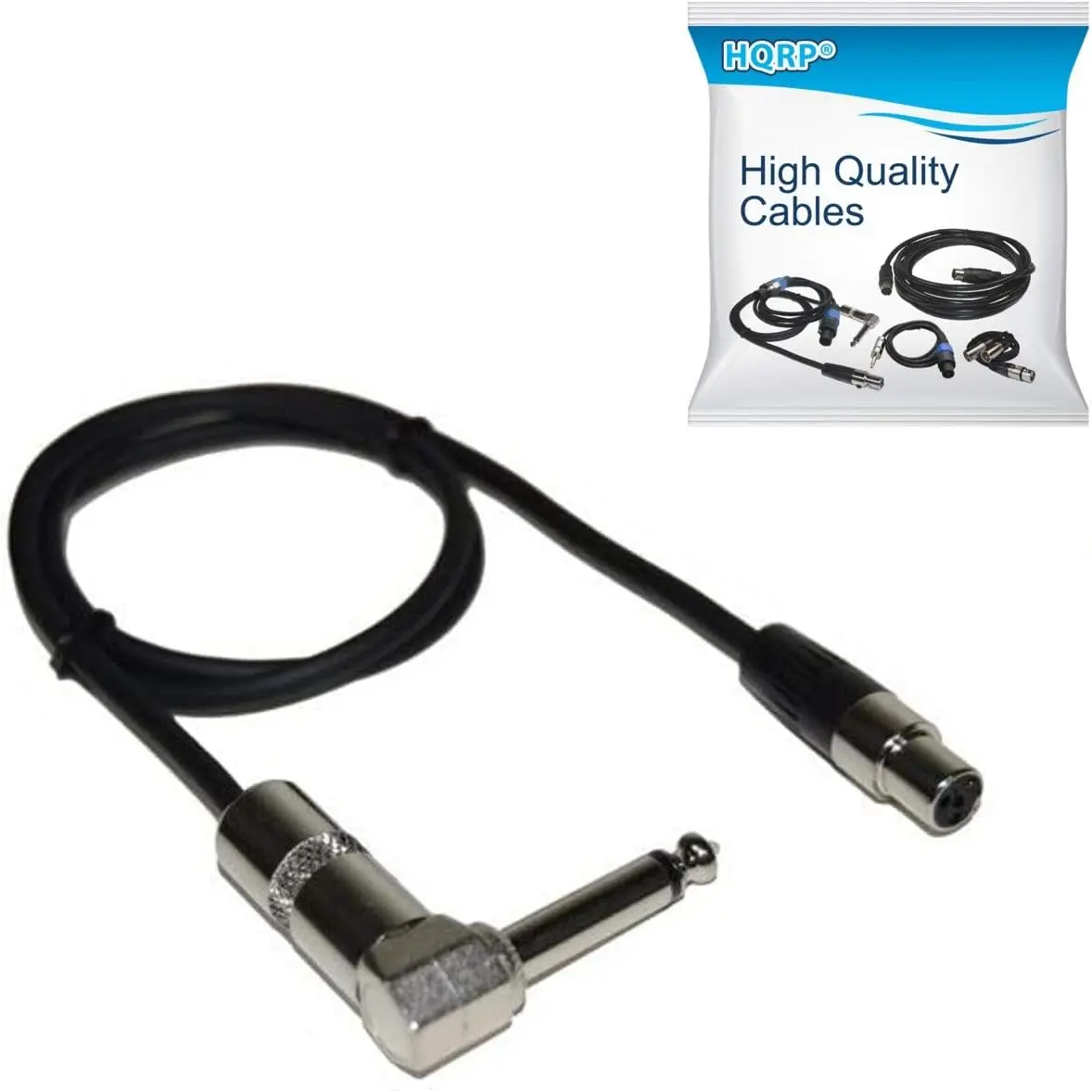 HQRP TA4F Mini Connector to 1/4 Right Angle Instrument Cable Compatible with Line-6 Relay G50 G55 G90 Digital Wireless Guitar System