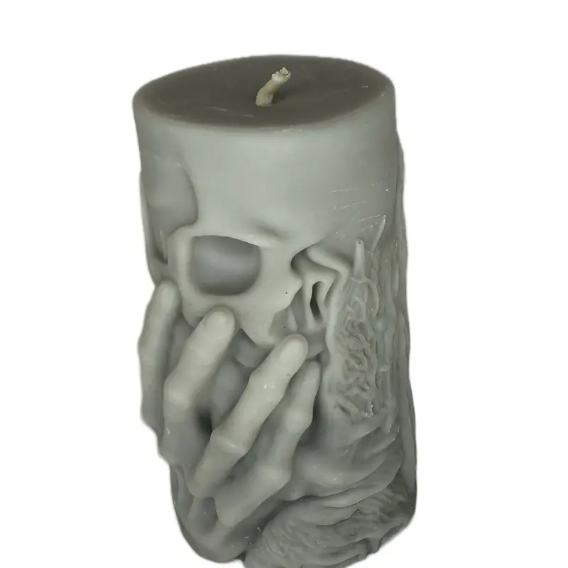 Limited Edition Skull and Hand Soy Candle Dragons Blood Scent 6 Ounce Unique Design for Home Decor