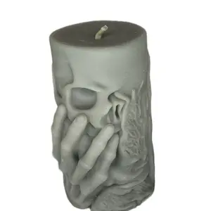 Limited Edition Skull and Hand Soy Candle Dragons Blood Scent 6 Ounce Unique Design for Home Decor