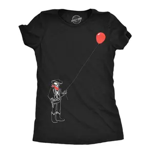 Womens Funny T Shirts Cowboy Skeleton Balloon Sarcastic Tee For Ladies Funny Womens T Shirts Cute Vintage Fashion Casual Ladies T-Shirt Gift Women's Novelty Tees Black -