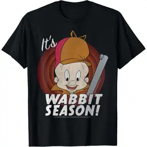 Men's Short Sleeve Leisurely Top Looney Tunes Elmer Fudd It's Wabbit Season T-Shirt