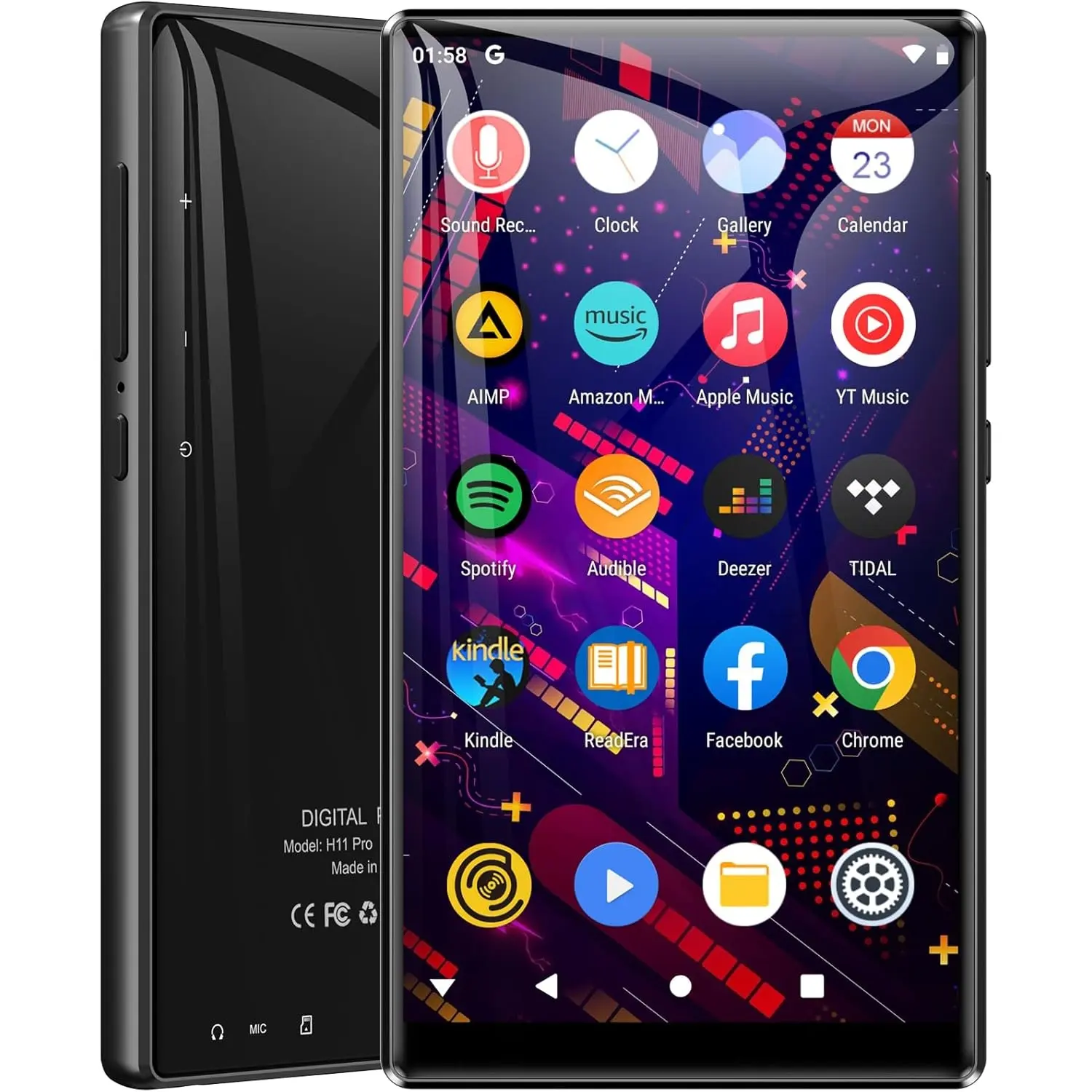 96/160GB Memory Audio Wireless MP3 Player with Bluetooth and WiFi,Digital Music Player with Spotify,Deezer,Pandora, 5" IPS Touch Screen 1080P Android MP3 MP4 Player for Kids with Audible,Speaker, Portable Music Player