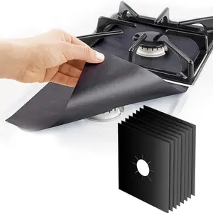 1/4pcs Stove Burner Cover Reusable Foil Cover Gas Stove Protector Non-Stick Stovetop Burner Sheeting Mat Clean Liner For Kitchen