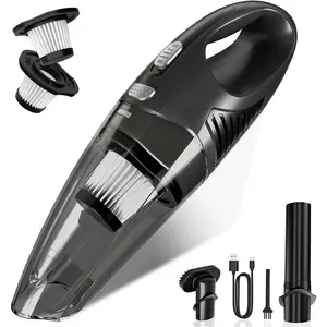 Handheld Vacuum Cordless, Rechargeable  Vacuum Cleaner with Multiple Attachments, Portable Hand Held Vacuum Suction Power, Mini Vacuum for , , , Office, Desk, Keyboards Black