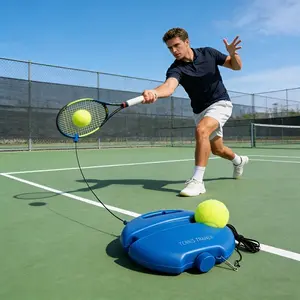 Adult beginner tennis training equipment, tennis ball with string rebound, outdoor solo tennis training, base filled with sand, stones, and water for stability to prevent movement, perfect as a holiday gift for friends and loved ones.