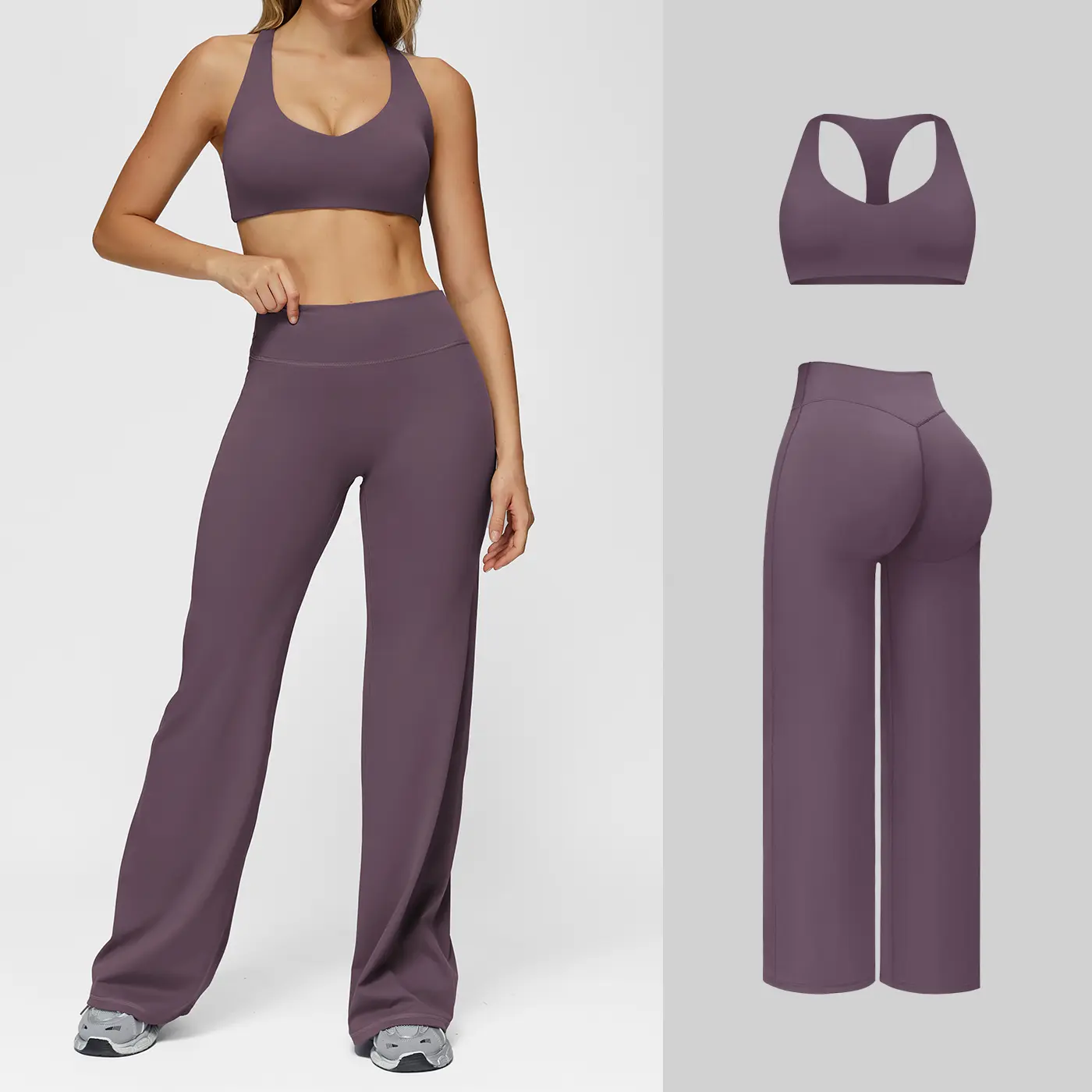 Bra Bell Bottom Pants - Purple