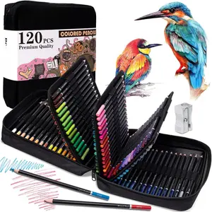 120 Colored Pencils for Adult Coloring Books, Professional Soft Core Drawing Sketching Shading Pencils Set with Zipper Case, Coloring Pencils for Adults, Artists, Professionals and Colorists Colorful
