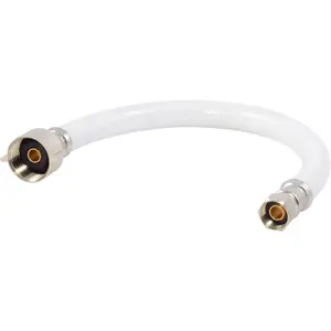 12 Inch Flexible Toilet Connector, 7/8 Inch Ballcock x 3/8 Inch Compression Inlet Connection, 48145