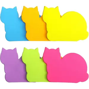 Cute  Sticky Notes 6 Color Bright Colorful Sticky Pad 75 Sheets/Pad Self-Sticky Note Pads