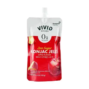 VIVID KITCHEN Konjac Jelly Drink - 0 Sugar 0 Fat Low Calorie 5kcal Apple Flavor, 150g x 10 Pouches, Healthy Snack for Adults & Kids