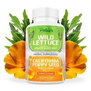 Parker Naturals Wild Lettuce and California Poppy Seed Extract Capsules - 120 Count - Supplement, Healthcare Edible Fitness