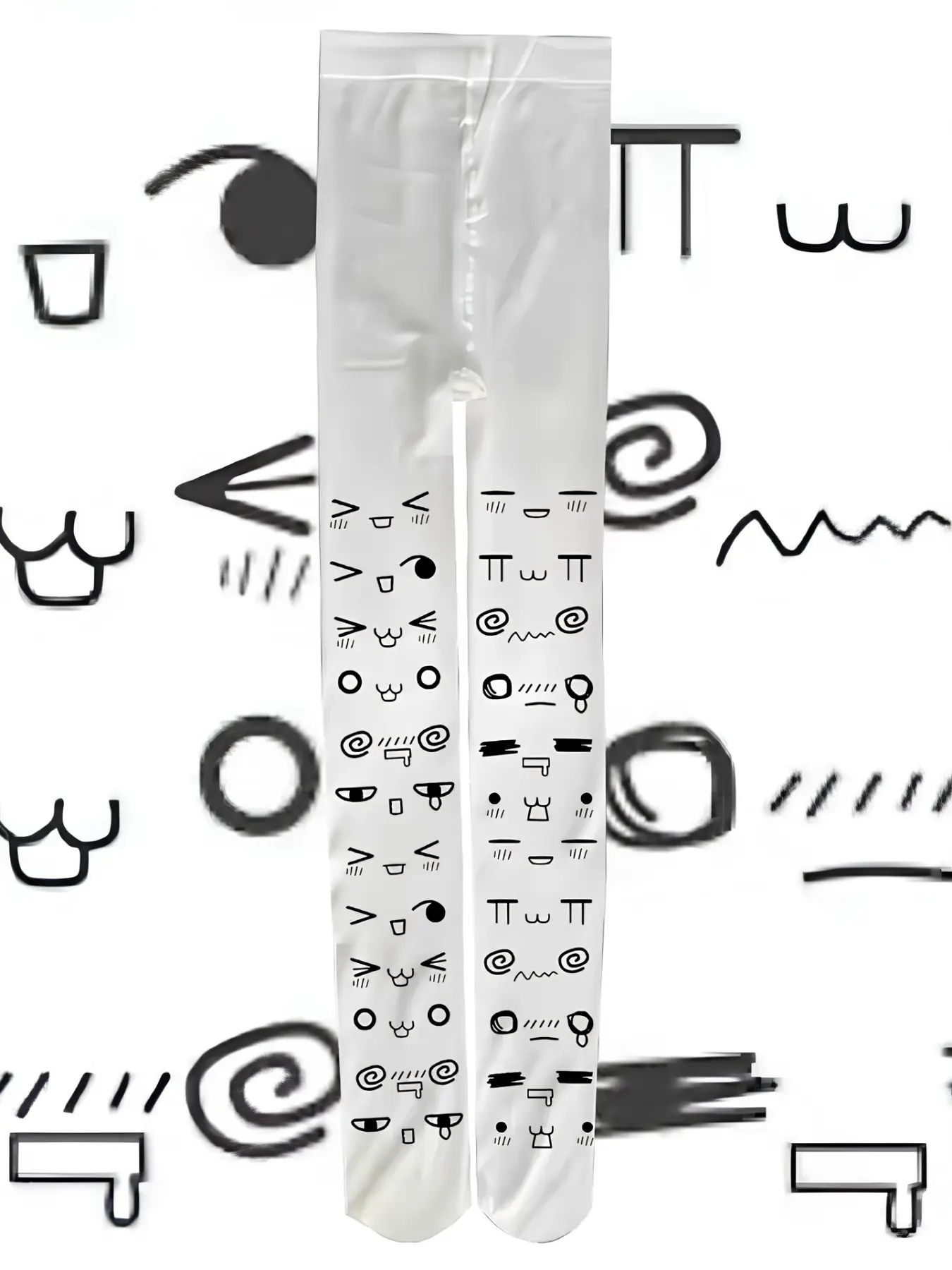 Women's Y2K Emo Style Letter Print Socks, Fashionable Long Stockings for Cosplay & Daily Wear, Comfortable Graffiti Design, Abstract Graffiti Socks, Casual, Fitted, Punk, Creative Prints, Geometric, Spring, Womenswear, Fitted Silhouette