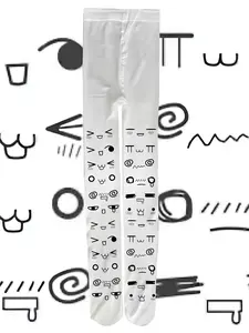 Women's Y2K Emo Style Letter Print Socks, Fashionable Long Stockings for Cosplay & Daily Wear, Comfortable Graffiti Design, Casual, Fitted, Punk, Creative Prints, Geometric, Spring