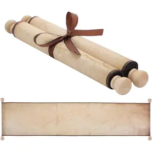 1 Roll 9 x 72 Inches Blank Paper Scrolls Wrapped on Wood Rod for Writing Drawing Calligraphy Wedding Vows Invitation Renaissance Festivals