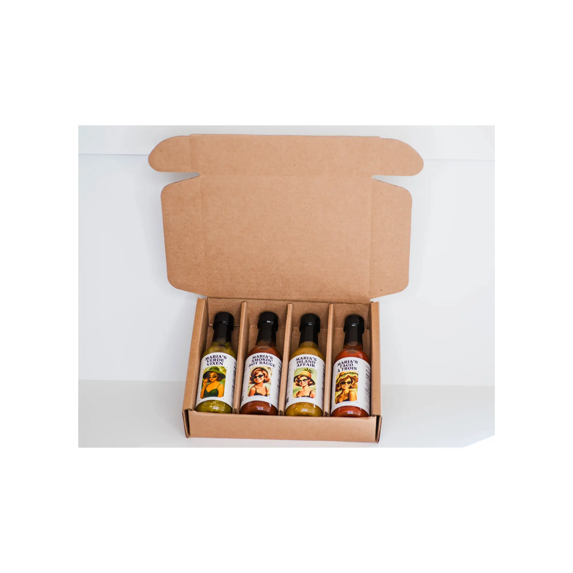 The Heat Tease - Artisan Hot Sauce Gift Set | 4-Bottle Craft Hot Sauce Collection Tacos Spicy