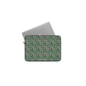 Laptop Sleeve in Green Rose Print