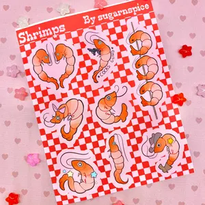 Shrimps Sticker Sheet (Matte Finish)