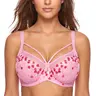 HSIA Renna Sheer Mesh Lace Embroidery Underwire Bra Sexy Heart Bow Applique 3/4 Cup Lifting Support Lightweight Mesh Bra Flirty Decorative Straps Comfort Fit Daily Lingerie Date Night Party Bras for Big Bust Women