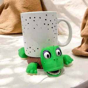 Turtle Coaster 3D Printed Cup Holder with Moving Head & Feet - Articulated Design, Durable & BPA Free, Fun Drink Coaster for Any Drink calming toys Sturdy Tableware