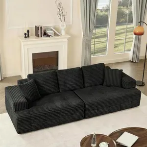 L-Shape Upholstered Boneless Couchs Modern Modular Sectiona High-Density Foam Plush Suitable for Living Room / Bedroom No Assembly
