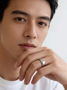 Classic Silver Color 8mm Stainless Steel Ring, Simple Design, Unisex Jewelry Gift, Suitable for Daily Wear, Weddings, Anniversaries