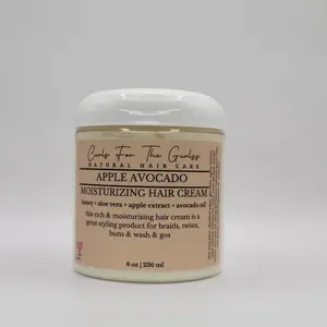 Apple Avocado Moisturizing Hair Cream - 8 oz (236 ml) for Brides, Twists, Buns & Wash & Gos - Natural Haircare