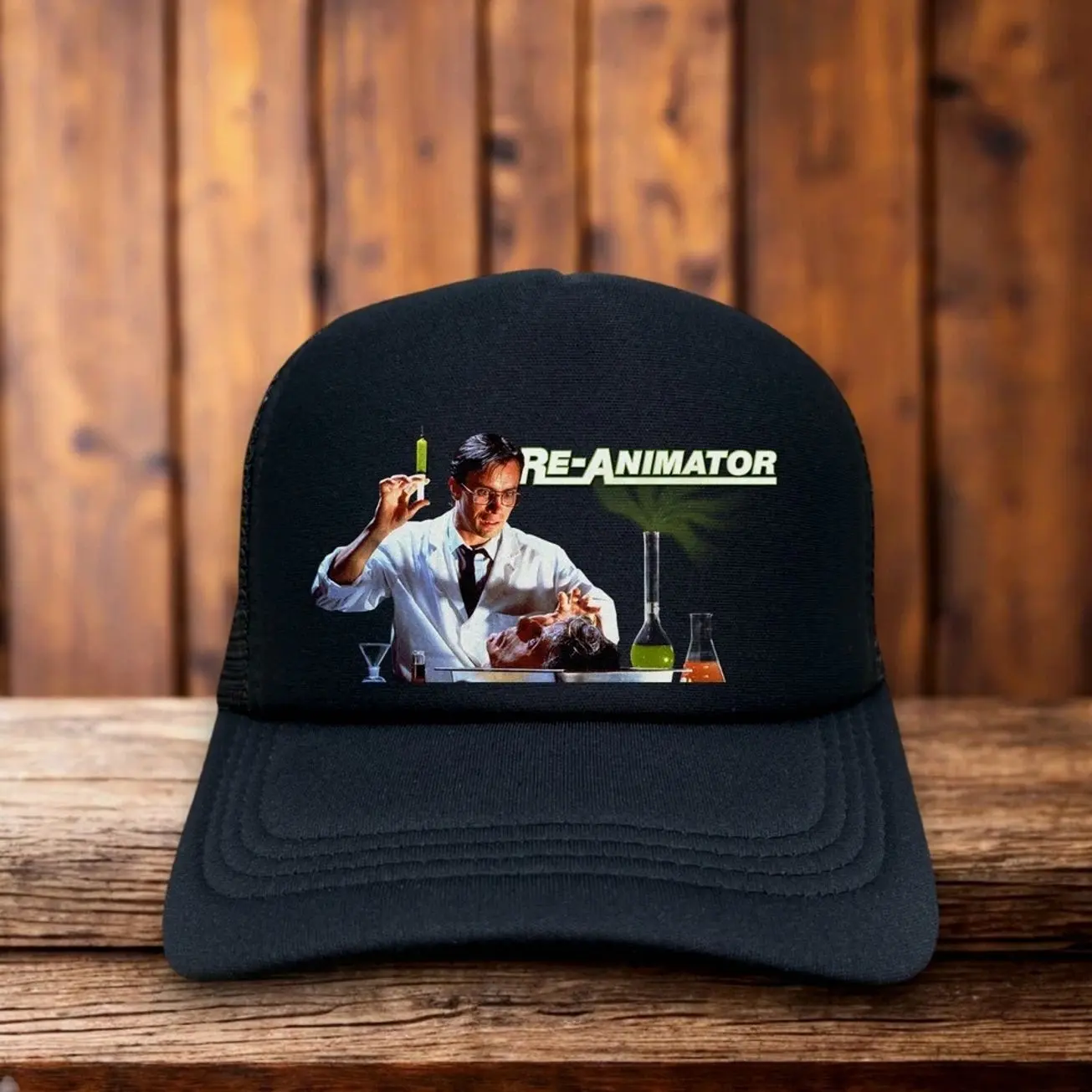 Cult Horror Movie Trucker Hat, 80s Slasher Graphic Snapback Baseball Cap, Adjustable Breathable Mesh Hat for Retro Film Enthusiasts