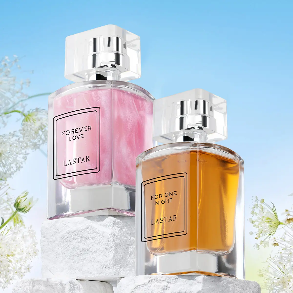LASTAR perfume set for women, 1 bottle of vanilla perfume, 1 bottle of Beloved Quicksand perfume, Lasting perfume, Valentine's Day gift