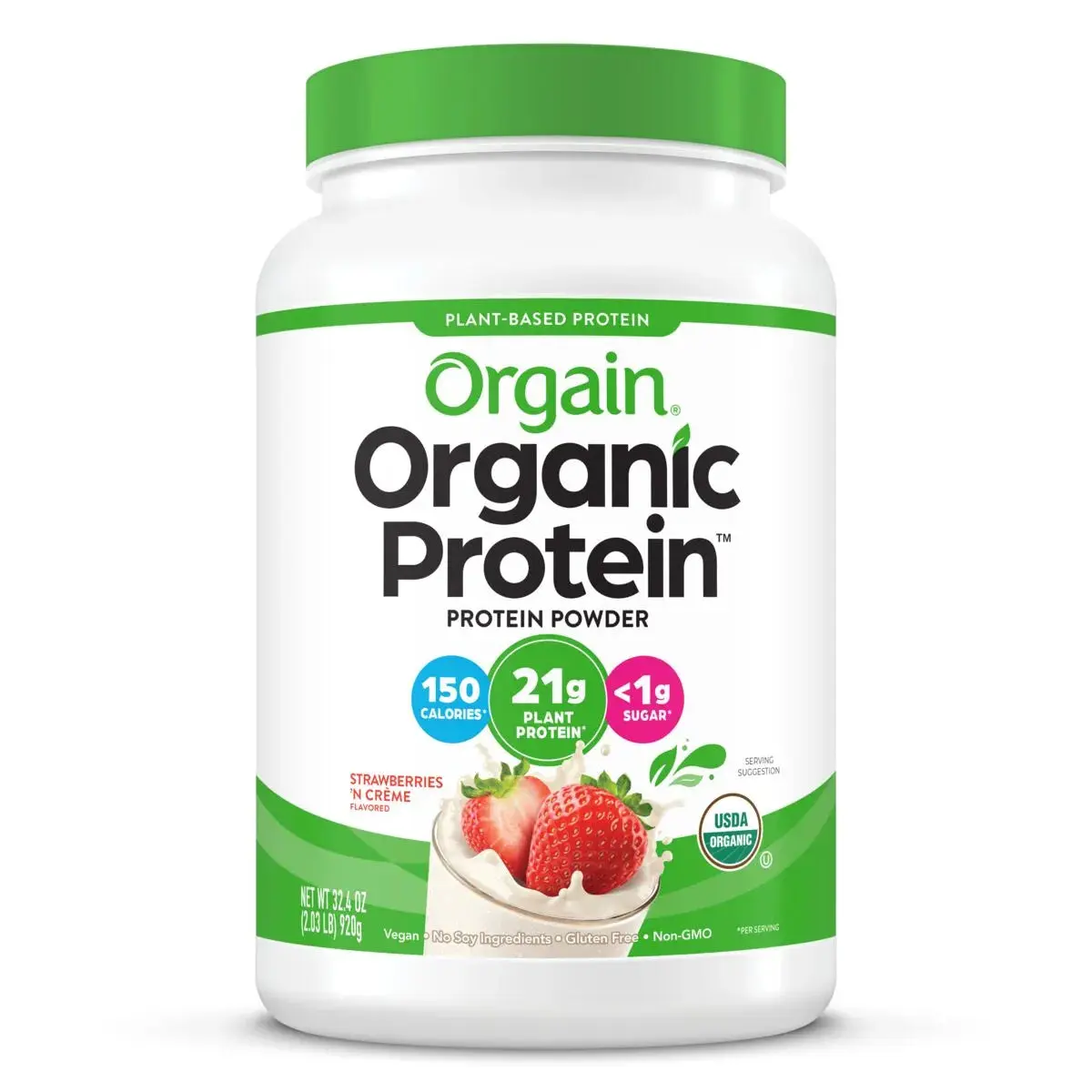 Organic Protein™ Plant Based Protein Powder - Strawberries & Cream Organic Protein™ Plant Based Protein Powder - Strawberries & Cream