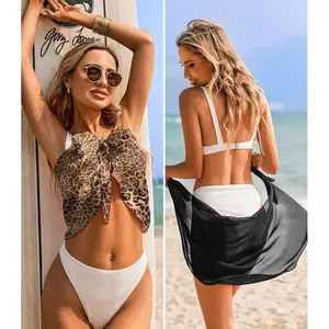 Ekouaer 2 Pieces Women Beach Sarongs Sheer Cover Ups Chiffon Bikini Wrap Skirt for Swimwear S-XXL Ekouaer 2 Pieces Women Beach Sarongs Sheer Cover Ups Chiffon Bikini Wrap Skirt for Swimwear S-XXL