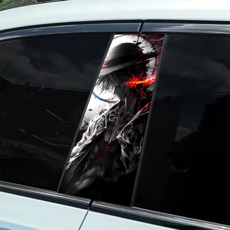 2Pcs Diablo Anime Character Car Stickers - Durable Vinyl Stickers, Car Decorative Sticker, Suitable for B-Pillar, Semi-Matte Surface, Self-Adhesive, Rectangle Shape, Car Decor, Fantasy Car Stickers, Car Stickers, Decal for cars