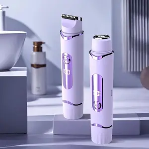 Women's 2-In-1 Electric Hair Removal Device, Rechargeable Shaver & Trimmer Set, Portable Personal Care Appliance, Cordless Waterproof Body Groomer, Waterproof Shaver Grooming