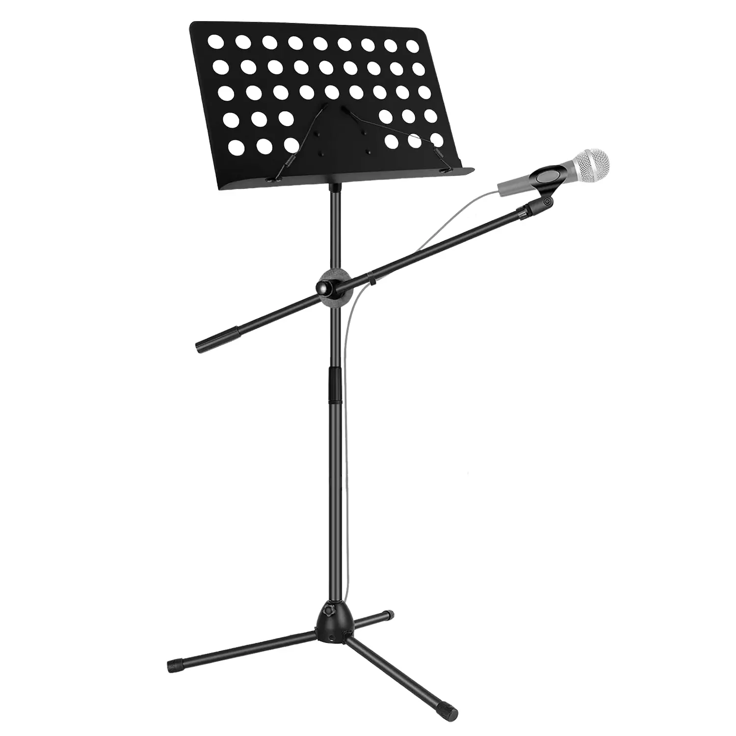 5Core Music Stand Height Adjustable Desktop Book Stands w Mic Mobile Holder