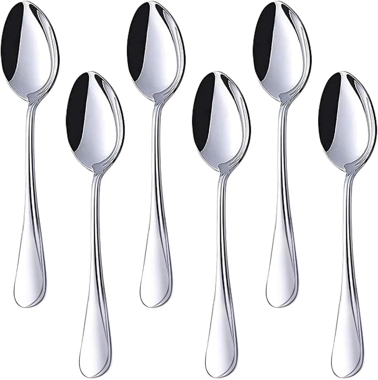 Teaspoons Stainless Steel, 6 count Dinner Spoons Set 6.7 inches Dessert Spoons Use for , Kitchen or Restaurant