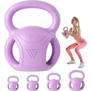 RUNWE 3 Handle Kettlebells Weight - Weight for Women Options 5, 10, 15 and 20 LB for Russian Twists AB Exercise, Weightlifting and Core Fitness Exercise Home Gym [Single in Sold]