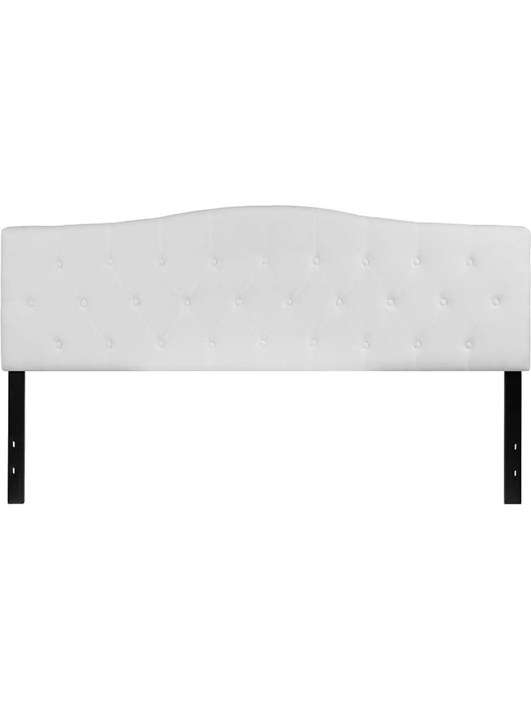 Flash Furniture HG-HB1708-K-W-GG Cambridge Tufted Upholstered King Size Headboard, White Fabric