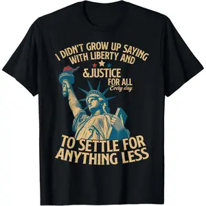 "I Didn't Grow Up Saying 'With Liberty And Justice For All'" Reflection Tee | Social Justice Statement Shirt
