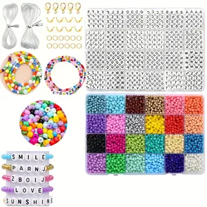 3mm Glass Beads Kit, 2 Boxes 24 Compartments, Colorful Jewelry Making Supplies, Ideal for Bracelets, Keychains, Craft Accessories
