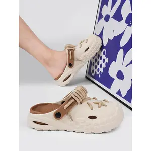 Men's Casual Coloblock Minimalist Clogs, Fashionable Comfortable Breathable Clogs, Trendy Versatile Summer Outdoor Beach Slippers for Men,  Clogs for Men