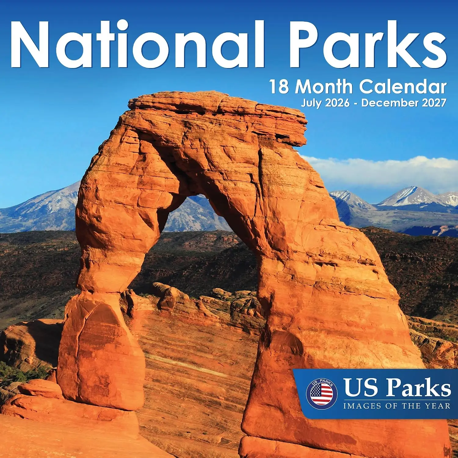 EcoEarth National Parks Vertical Wall Hanging Calendar - 11x22 in Open Monthly Calendar - 18-Month (July 2026 to December 2027) Office Organiser, Calendar View