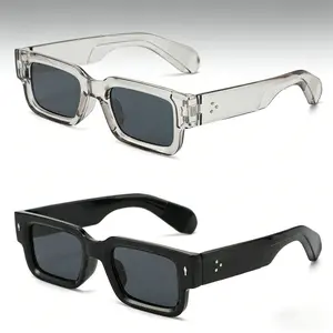 Retro Square Fashion Sunglasses for Women & Men Thick Frame Anti-Glare Shades Ideal for Party Beach Travel Anti-Ultraviolet Protection Comfortable Design Durable and Reliable