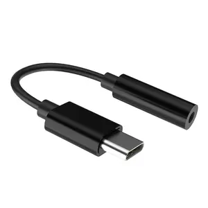 Type-C to 3.5mm digital audio adapter cable (upgraded version): Black