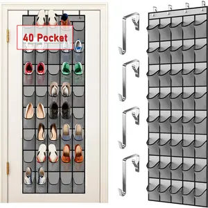 Large Over The Door Shoe Organizer, 40 Mesh Pockets, Space Saving Shoe Holder, Multipurpose Shoe Organizer Door Hanger, Room Hanging Organizer, Hanging Shoe Storage Rack For Entryway Bedroom, Entryways, Bedrooms, Closet Storage with