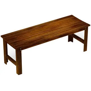 2-Seat Wood Garden Bench 47.2 Inch Wide Backless Bench For Patio Or Garden Solid Pine With Smooth Painted Finish